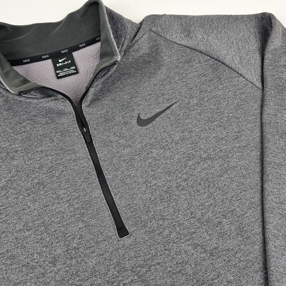 Nike Dri-FIT Mens 2XL Tall Gray Half Zip Pullover Golf Training Performance